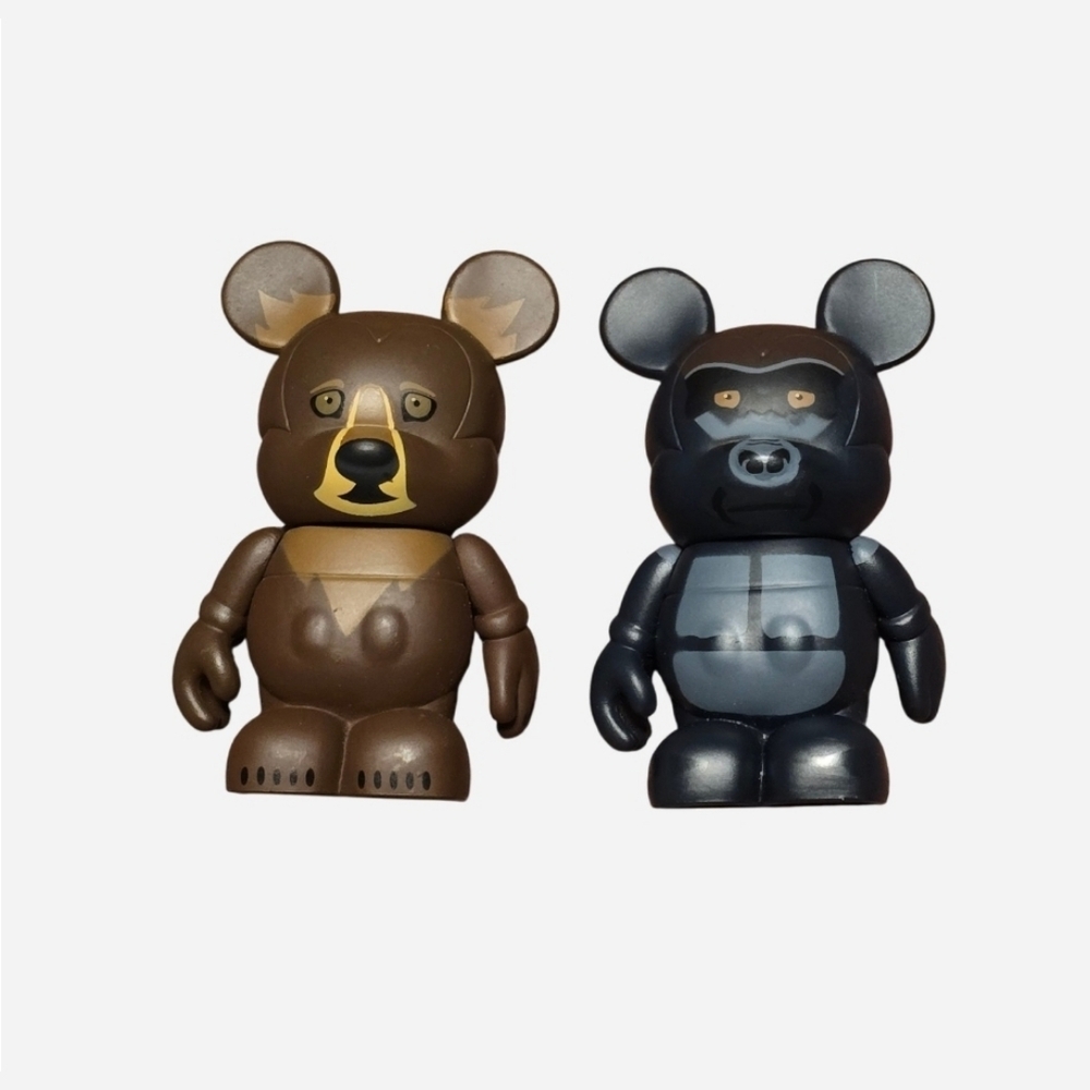 Disney Vinylmation Animal Kingdom Bear & Gorilla With Hidden Mickey 3" Figurine